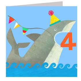 LT04 4th Birthday Card - Shark