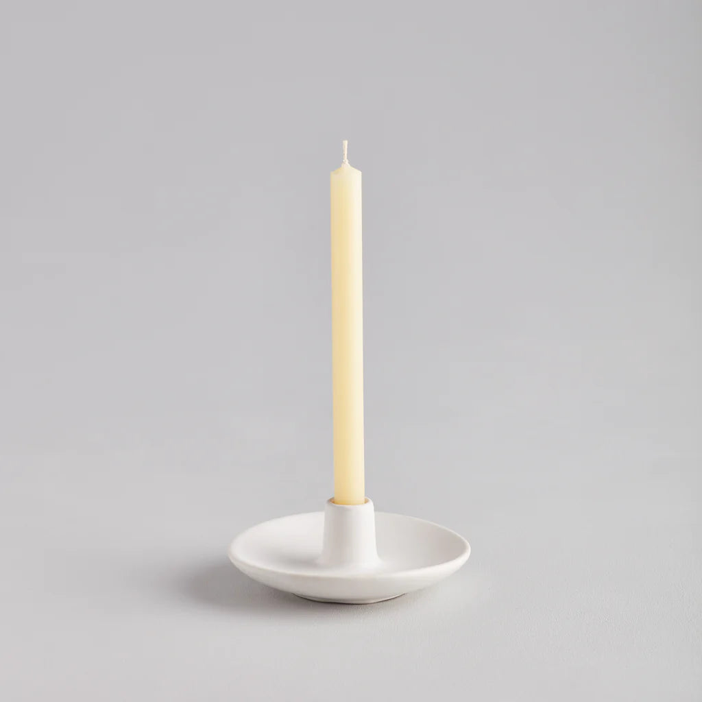 Plate Candle Holder Matte White 1/2"