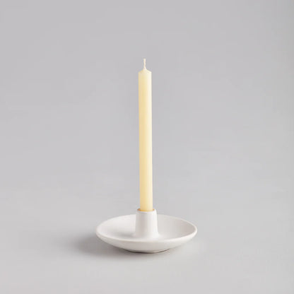 Plate Candle Holder Matte White 1/2"