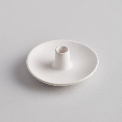 Plate Candle Holder Matte White 1/2"