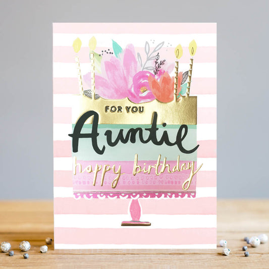 TW019 Birthday Card - Auntie Cake