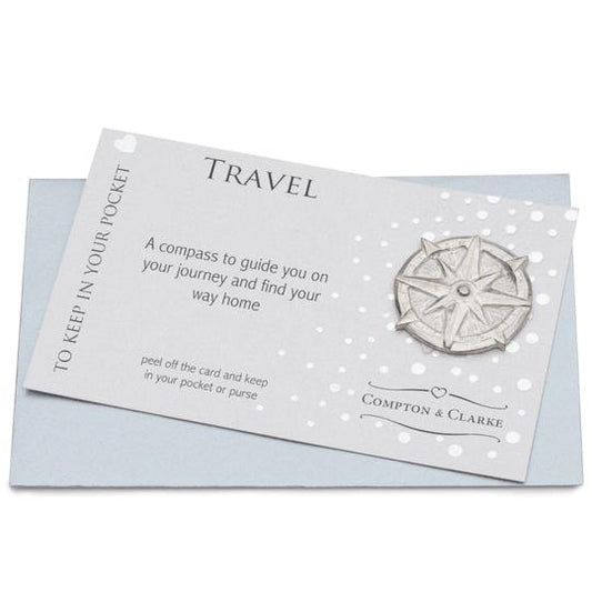 Cc180 Carded Travel Compass Charm