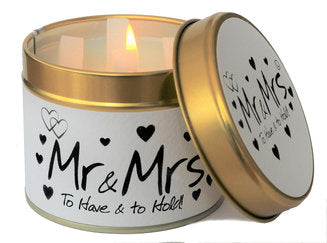 Mr & Mrs Tin Scented Candle Tins