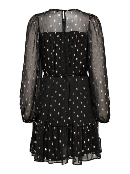 15277620 Onlivy FR Foil L/S V neck dress